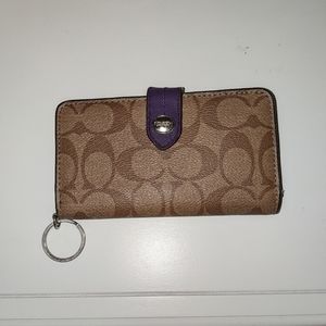 Coach brown and purple wallet